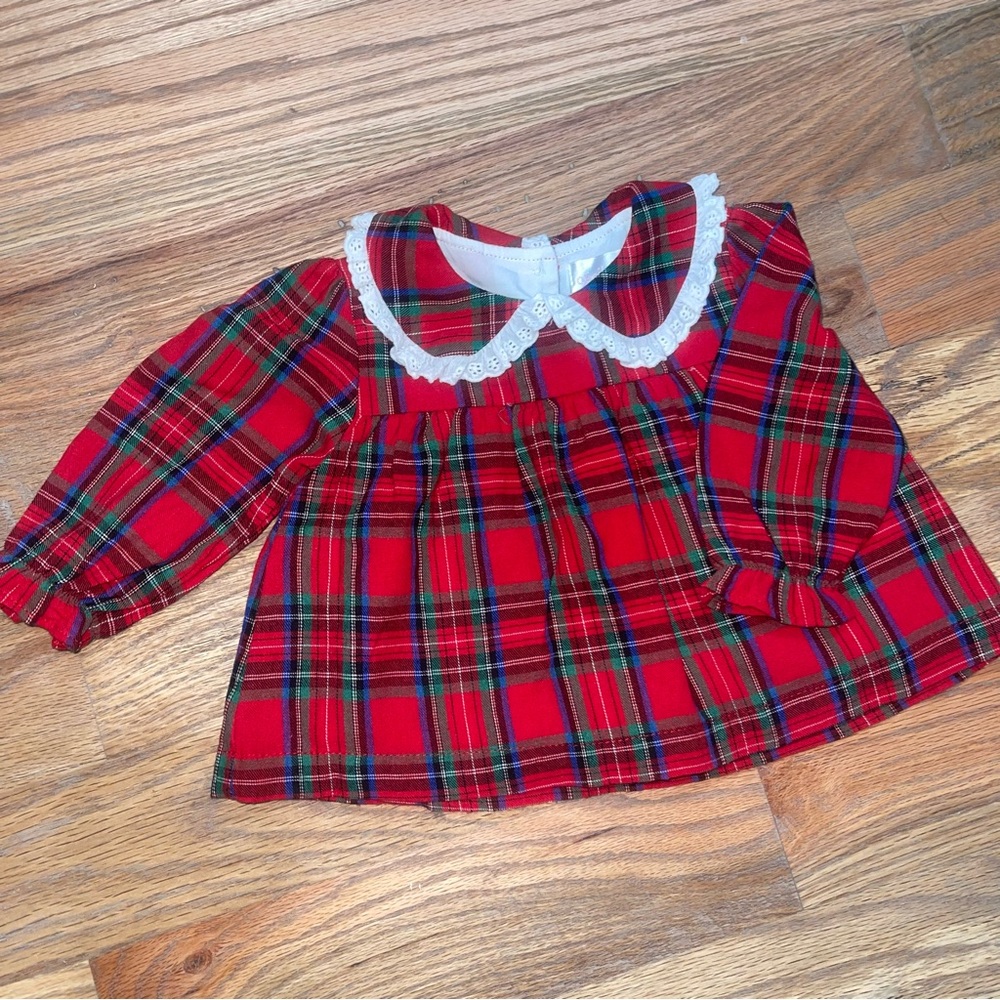 cecil and lou red plaid top